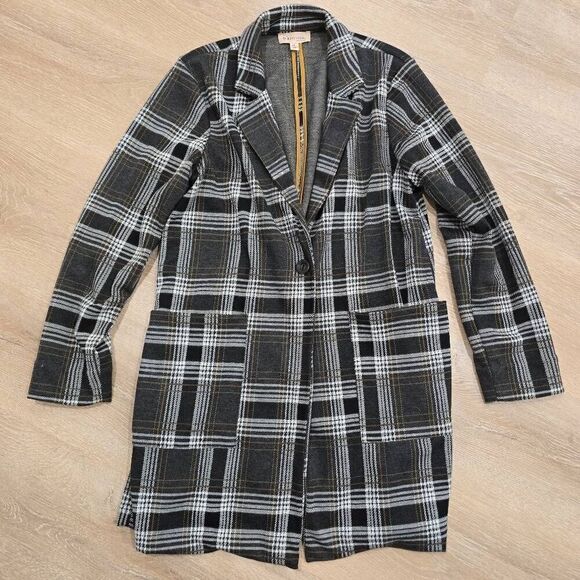 Philosophy Long Blazer Jacket Women's Large Gray‎ Notch Single Breasted Stretch - Picture 7 of 7